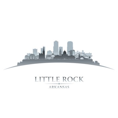 Little Rock Arkansas şehir silueti beyaz arka plan 