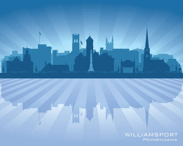 Williamsport Pennsylvania Stad Skyline Vector Silhouet Illustratie — Stockvector