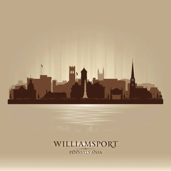 Williamsport Pennsylvania City Skyline Vektor Silhouette Illustration — Stockvektor