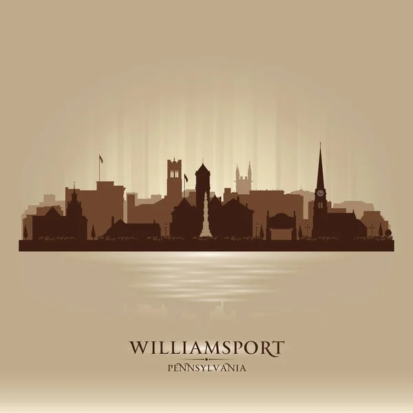 Williamsport Pennsylvania Ciudad Skyline Vector Silueta Ilustración — Vector de stock