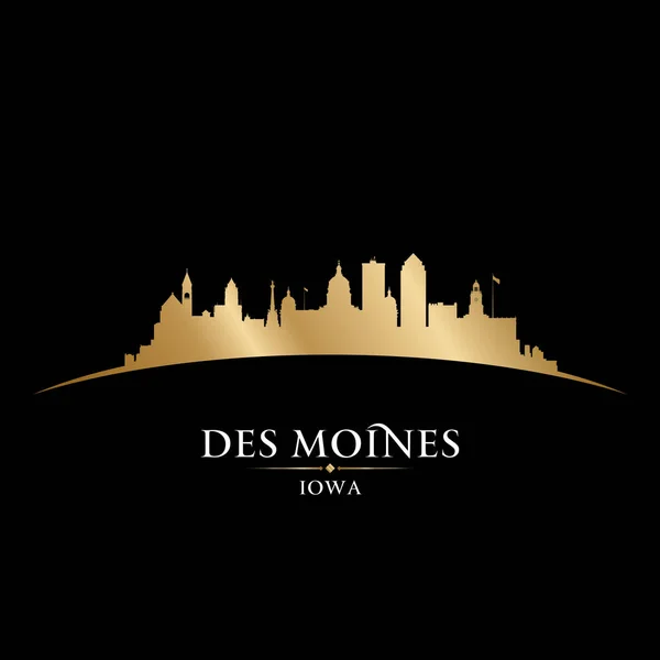 Des Moines Αϊόβα Πόλη Ορίζοντα Σιλουέτα Εικονογράφηση Διανύσματος — Διανυσματικό Αρχείο