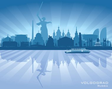 Volgograd Rusya şehir silueti silueti çizimi