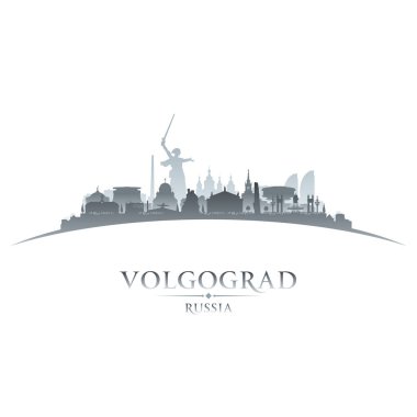 Volgograd Russia city skyline silhouette. Vector illustration clipart