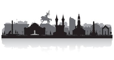 Ufa Rusya şehir silueti silueti çizimi