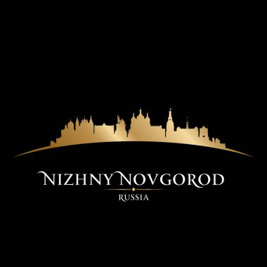 Nizhny Novrogod Rusya şehir silueti. Vektör illüstrasyonu