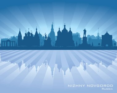 Nizhny Novrogod Rusya şehir silueti silueti çizimi