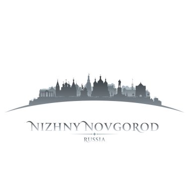 Nizhny Novrogod Rusya şehir silueti. Vektör illüstrasyonu