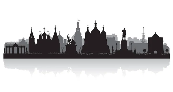 Nizhny Novrogod Rússia Cidade Skyline Vetor Silhueta Ilustração — Vetor de Stock