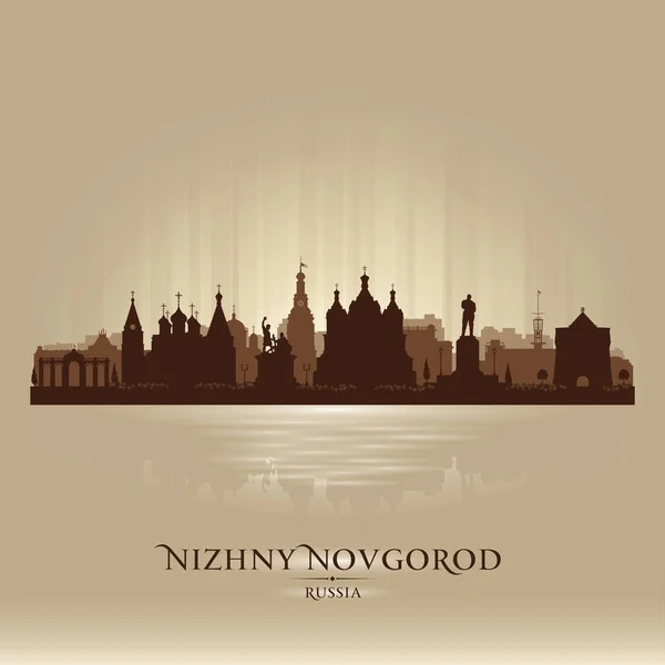 Nizhny Novrogod Rusia Ciudad Skyline Vector Silueta Ilustración — Vector de stock