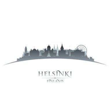 Helsinki şehrinin silueti. Vektör illüstrasyonu