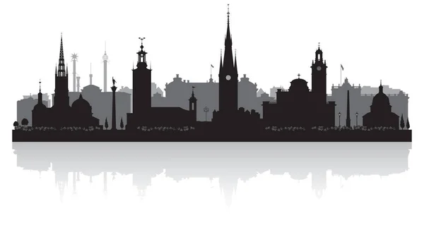 Stockholm Sweden City Skyline Vector Silhouette Illustration — Stock Vector