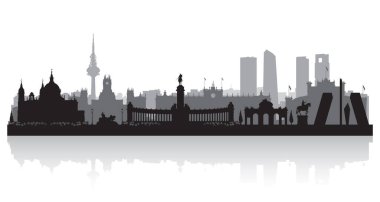 Madrid İspanya 'nın silüeti silueti silueti