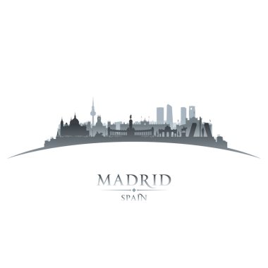 Madrid İspanya 'nın silueti. Vektör illüstrasyonu