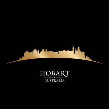 Hobart Avustralya şehir silueti. Vektör illüstrasyonu
