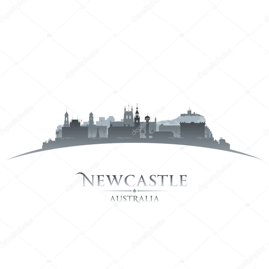 Newcastle Australia city skyline silhouette. Vector illustration