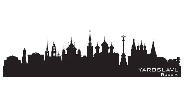 Yaroslavl Russia City Skyline Detailed Vector Silhouette — Stock Vector