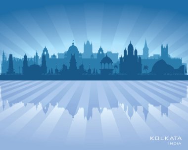 Kolkata Hindistan şehir silueti silueti çizimi
