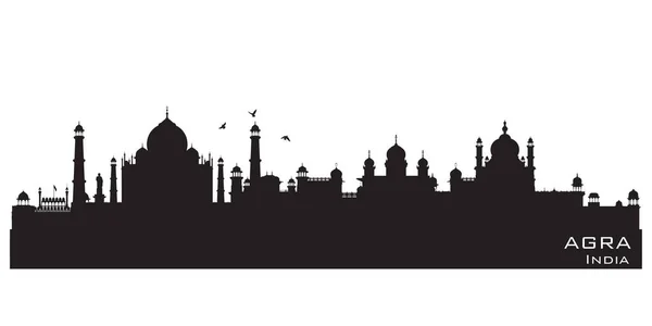 Agra Índia Cidade Skyline Silhueta Vetorial Detalhada — Vetor de Stock