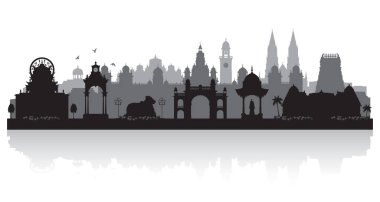 Mysore India şehrinin silueti silueti çizimi