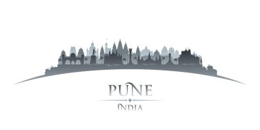 Pune India şehrinin silueti. Vektör illüstrasyonu