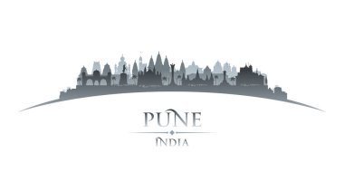 Pune India city skyline silhouette. Vector illustration clipart