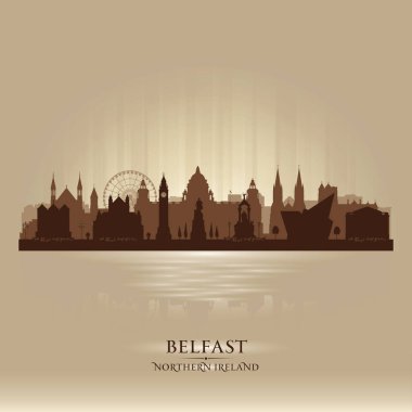 Belfast Kuzey İrlanda şehir silueti silueti çizimi