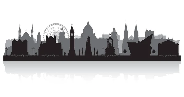 Belfast Noord Ierland Stad Skyline Vector Silhouet Illustratie — Stockvector