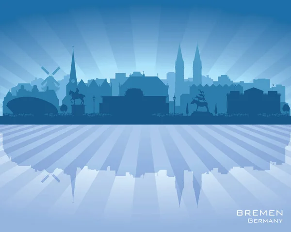 Brême Allemagne Ville Skyline Vecteur Silhouette Illustration — Image vectorielle