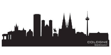 Köln Almanya şehir silueti Ayrıntılı vektör silueti