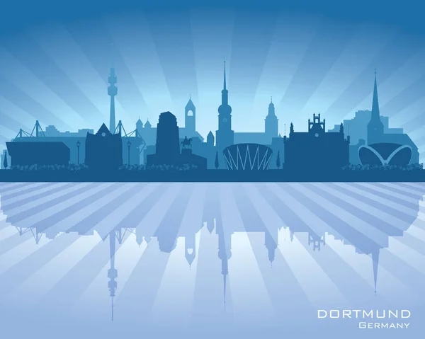 Dortmund Germany City Skyline Vector Silhouette Illustration — Stock Vector