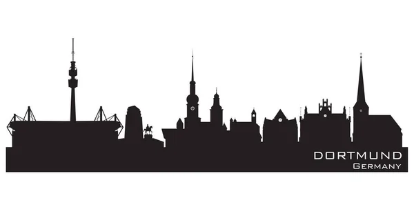 Dortmund Alemania Ciudad Skyline Silueta Vectorial Detallada — Archivo Imágenes Vectoriales