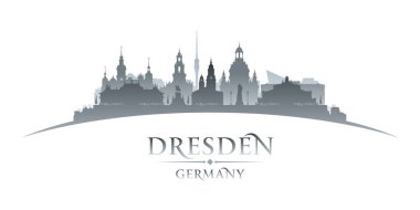 Dresden Almanya silueti. Vektör illüstrasyonu