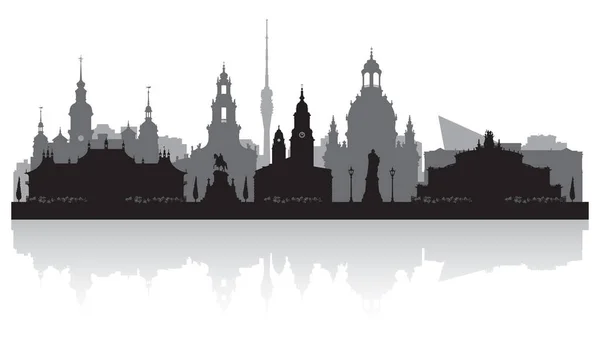 Dresde Alemania Ciudad Skyline Vector Silueta Ilustración — Archivo Imágenes Vectoriales