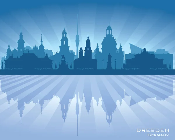 Dresden Alemanha Cidade Skyline Vetor Silhueta Ilustração — Vetor de Stock