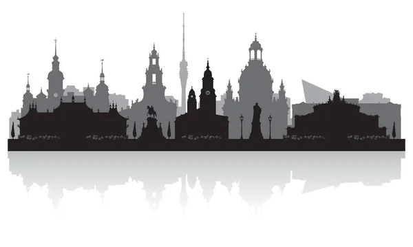 Dresden Tyskland Stad Skyline Vektor Siluett Illustration — Stock vektor