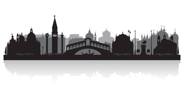 Venetië Italië Stad Skyline Vector Silhouet Illustratie — Stockvector