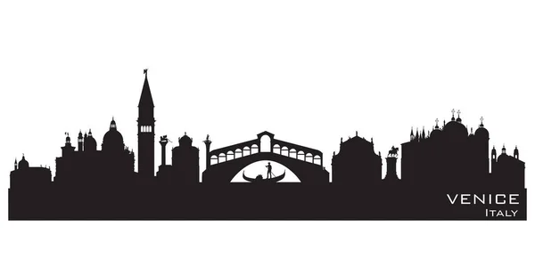 Venecia Italia Skyline Silueta Vectorial Detallada — Vector de stock