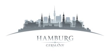 Hamburg Almanya şehir silueti. Vektör illüstrasyonu