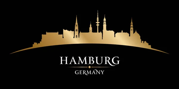 Amburgo Germania Città Skyline Silhouette Illustrazione Vettoriale — Vettoriale Stock