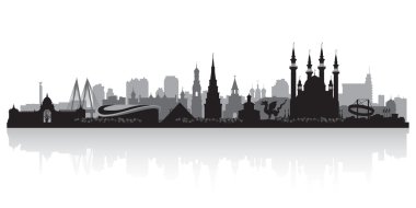 Kazan Rusya şehir manzarası siluet vektör