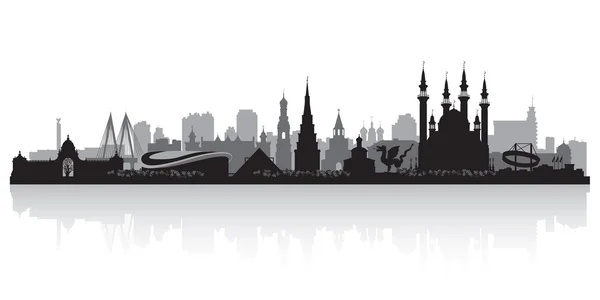 Kazan Rusland stad skyline vector silhouet — Stockvector