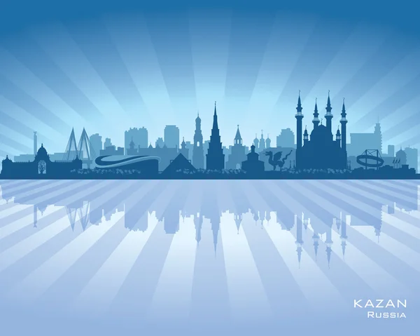 Kazan Rusia skyline silueta de la ciudad — Vector de stock