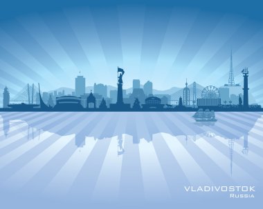 Vladivostok Russia skyline city silhouette clipart
