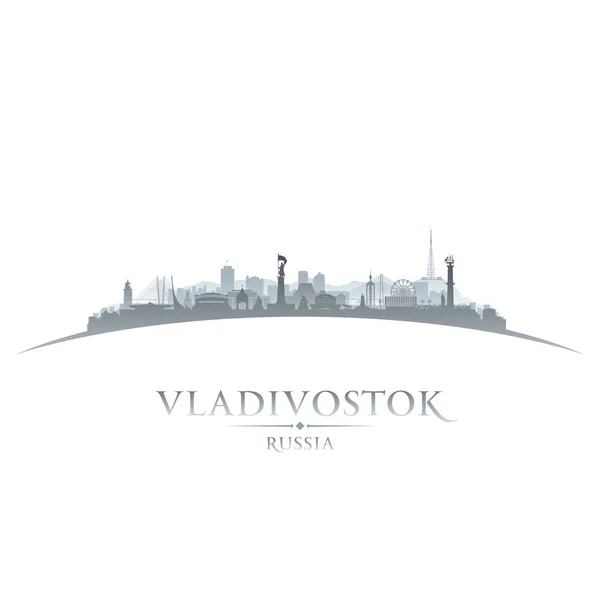 Vladivostok Rússia cidade skyline silhueta branco fundo — Vetor de Stock