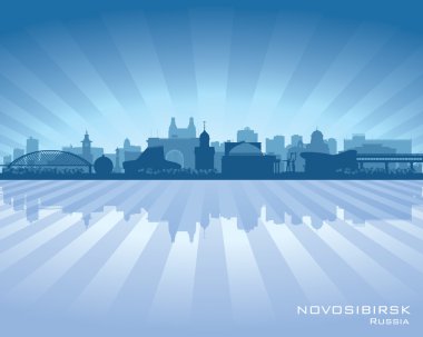 Novosibirsk Rusya skyline şehir silueti