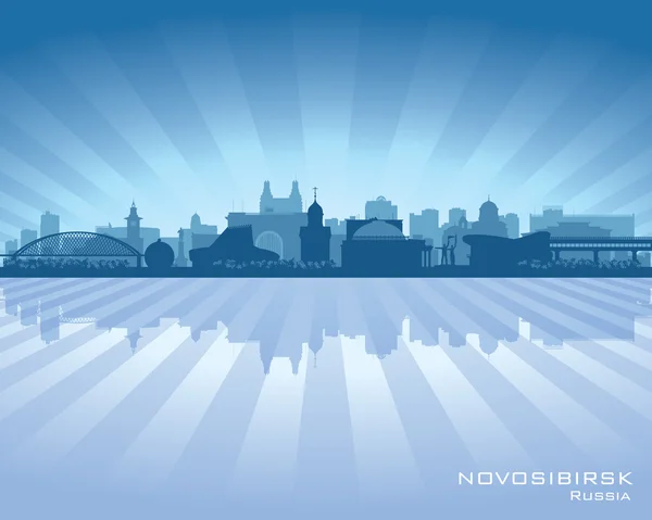 Novosibirsk Rusland skyline stad silhouet — Stockvector