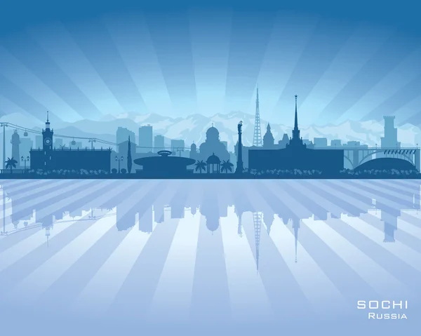 Sochi Rusia skyline silueta de la ciudad — Vector de stock