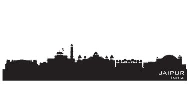 Jaipur India city skyline vector silhouette clipart