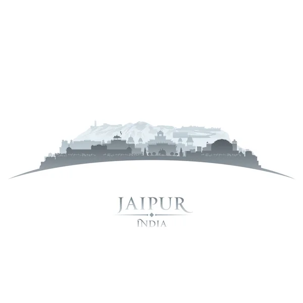 Jaipur Índia cidade skyline silhueta branco fundo — Vetor de Stock