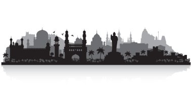 Hyderabad India city skyline silhouette clipart